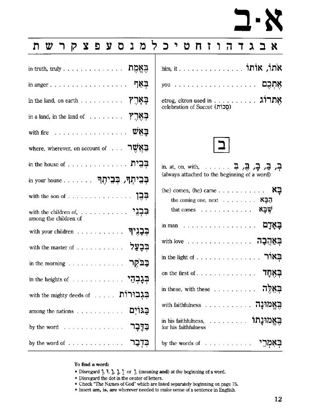 The Beginner's Dictionary of Prayerbook Hebrew